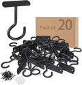 2.5in Ceiling Hooks Bulk for Hanging Plants 20Pack Black by QualityEfficiency