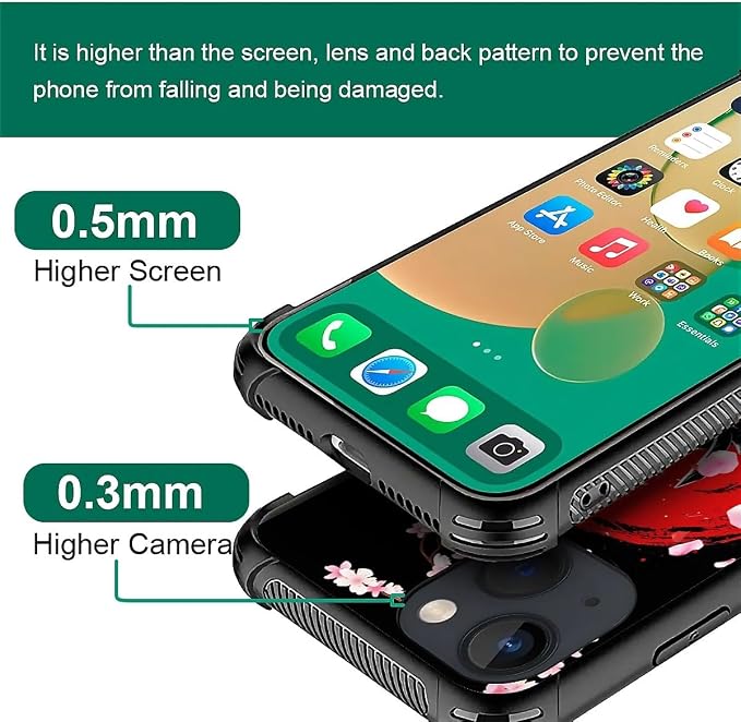 for iPhone 14 Case, Sakura Japanese Samurai Pattern Graphic Design Girl Boy - Image 2