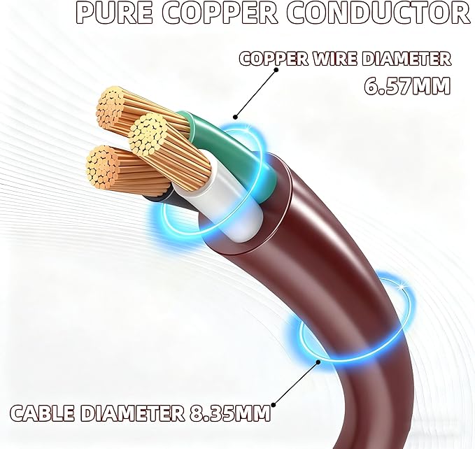 15FT Brown Outdoor Extension Cord-16/3 SJTW Durable Extension Cord - Image 3