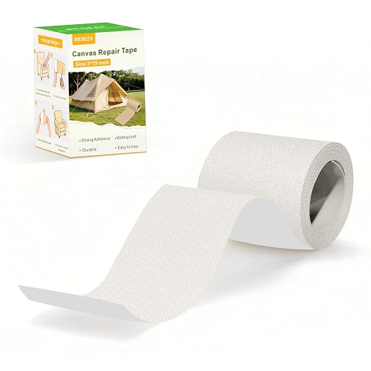 Besezx Canvas Repair Tape, Outdoor Gear Patch, 3x79 Inches, Waterproof by Besezx