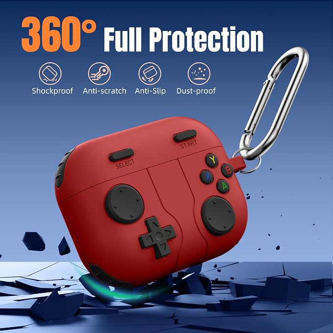 Getino Game Case for AirPods Pro 3 Case 2025, Shockproof Silicone Cover for - Image 3