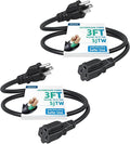 DEWENWILS 3Ft Outdoor Extension Cord, Short Extension Cord 16 AWG SJTW by DEWENWILS