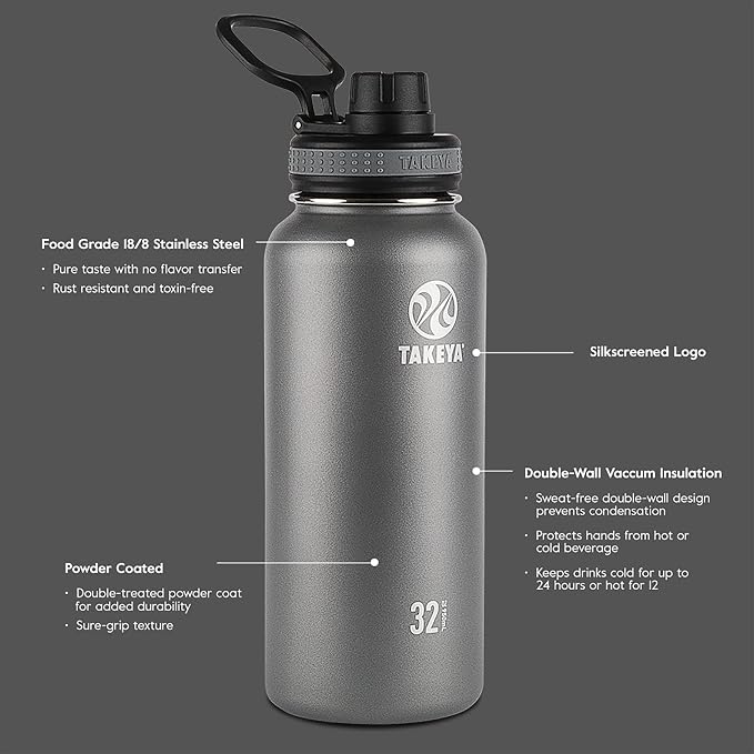 Takeya Originals 24 oz Vacuum Insulated Stainless Steel Water Bottle - Image 3