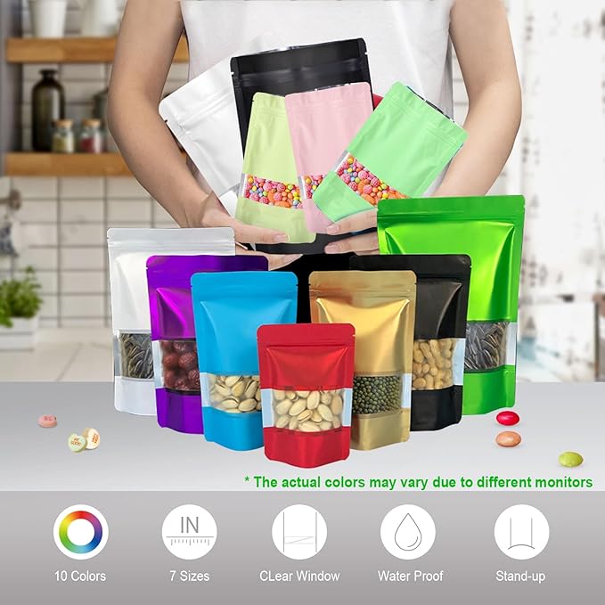3.5"x5" 120pcs Mylar Bags for Food Storage, Smell Proof Bag - Image 6