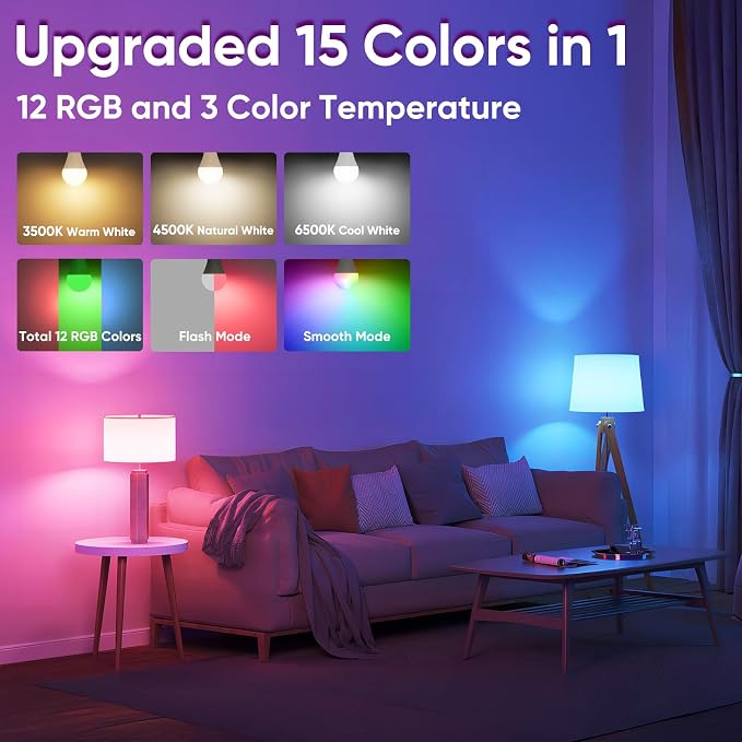 2-Pack A19 Rechargeable Light Bulbs - Image 2