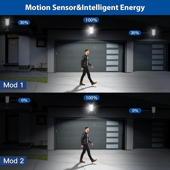 Yusist 6 Pack Solar Street Lights Outdoor Waterproof, 6500K LED Motion Sensor - Image 4