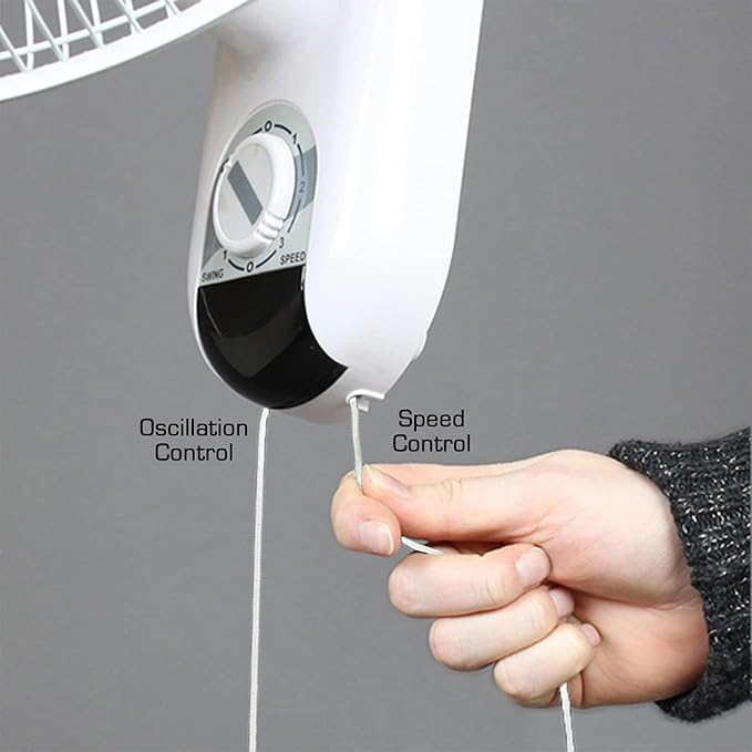 Hurricane Classic Oscillating Wall Mount Fan w/ 3 Quite Speeds, Grow Tents - Image 6