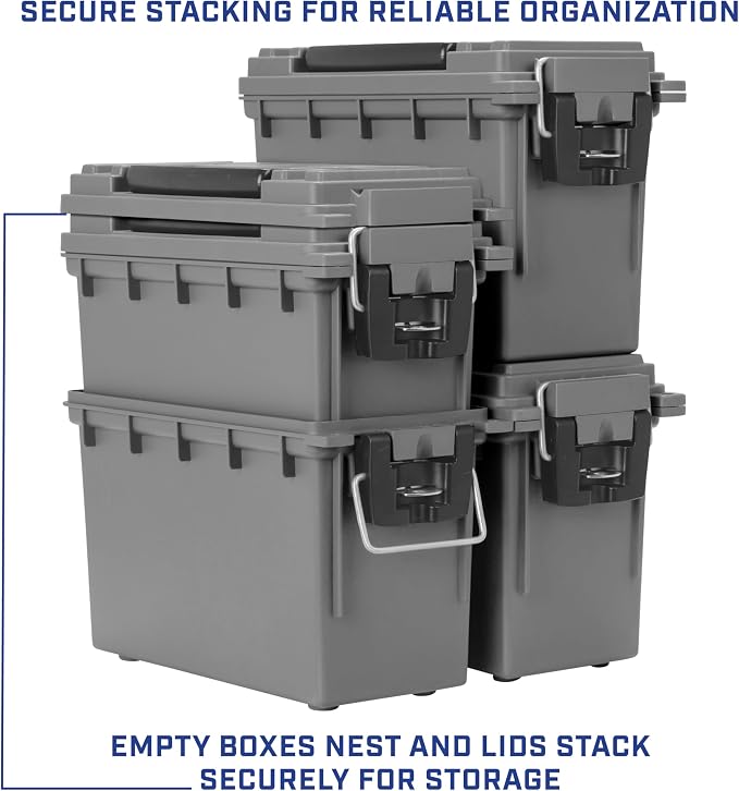 Sheffield 12792 2-Pack Ammo Storage Box, Stackable .30 Cal Field Boxes - Image 6
