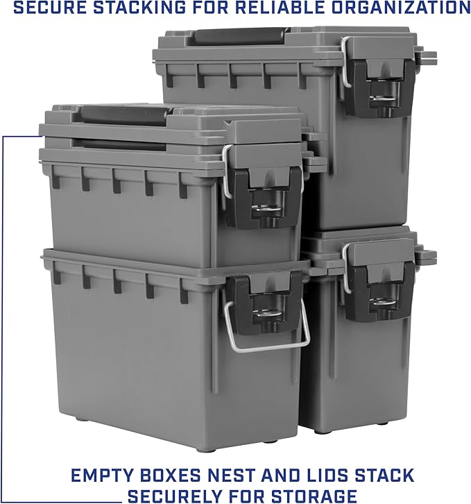 Sheffield 12759 4-Pack Ammo Storage Box, Stackable .30 Cal Field Boxes - Image 6