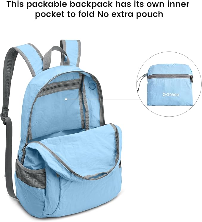 G4Free 20L Lightweight Packable Backpack Travel Hiking Daypack Foldable Backpack - Image 3