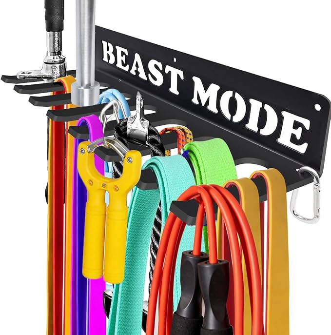 Gym Home Rack 8 Hook Heavy-Duty Wall-mounted Organizer Multi-Purpose Workout by Bliocefo
