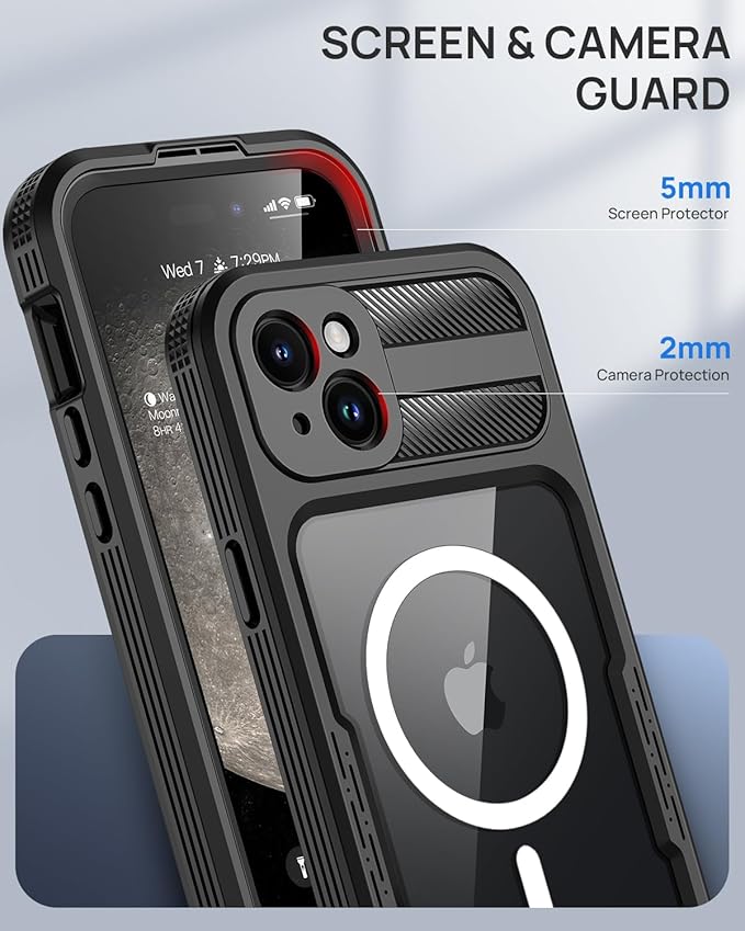 Lanhiem Magnetic for iPhone 15 Plus Case, IP68 Waterproof Dustproof Case - Image 7