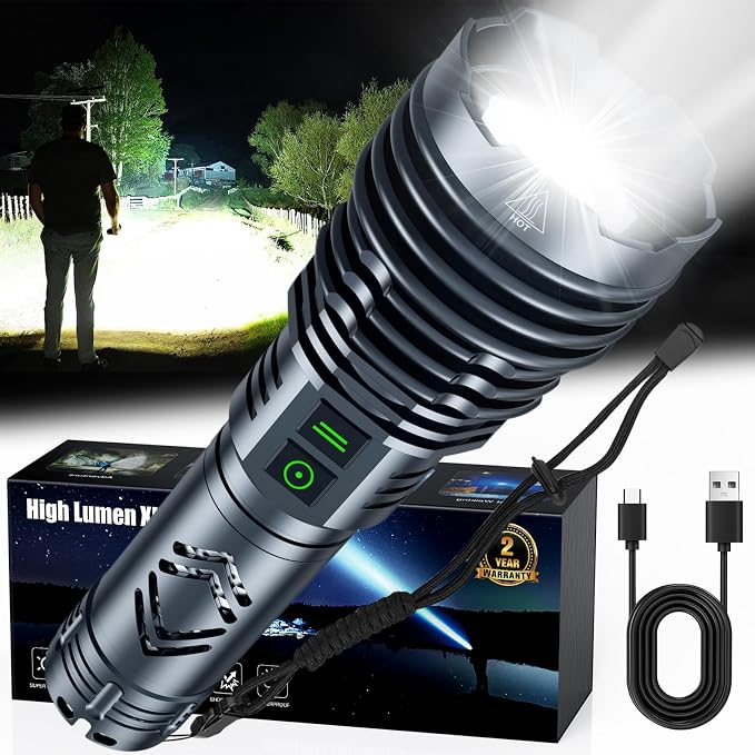 baibian High Power 155, 000 Lumens Rechargeable Flashlights, Super Bright by Baibianbrightenyourday