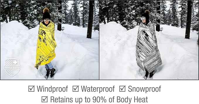 Swiss Safe XL Emergency Mylar Thermal Blankets + Bonus Space Blanket - Image 4