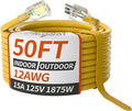 PlugSaf 50ft 12/3 Gauge Outdoor Extension Cord Waterproof by PlugSaf