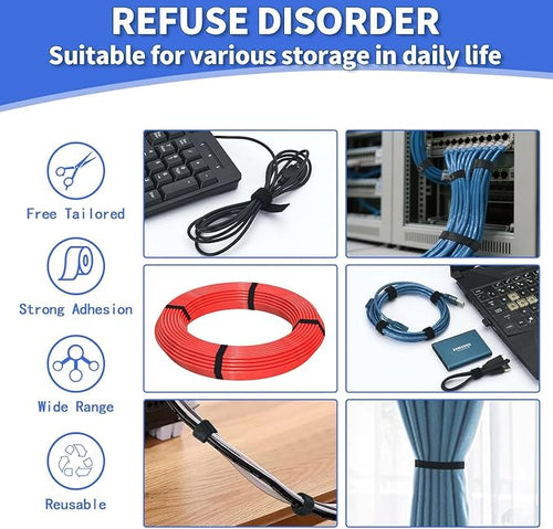 1/2In x 500Ft Reusable Cable Ties Hook and Loop Roll | Tie Down Straps - Image 2