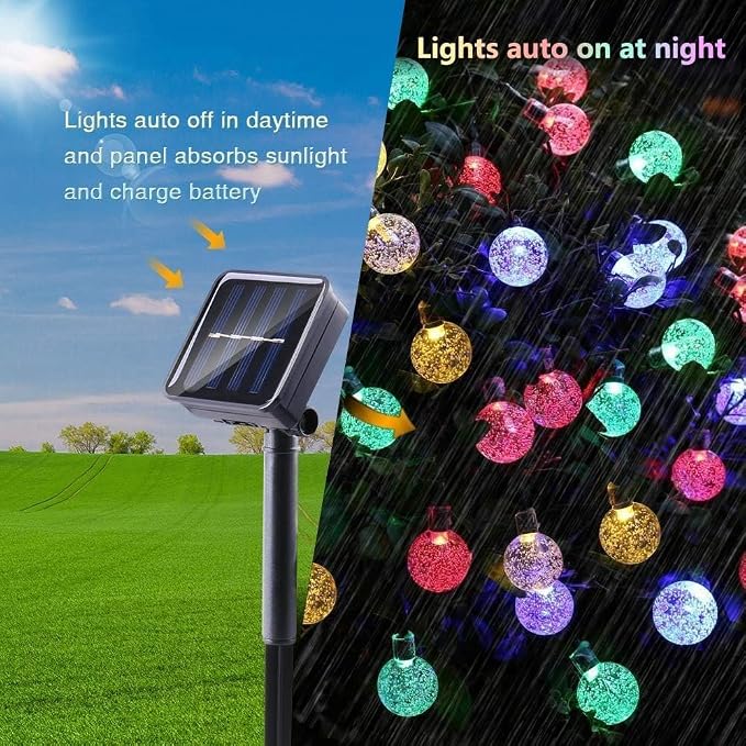 Toodour Solar String Lights Outdoor, 56ft 100 LED Globe String Light - Image 6