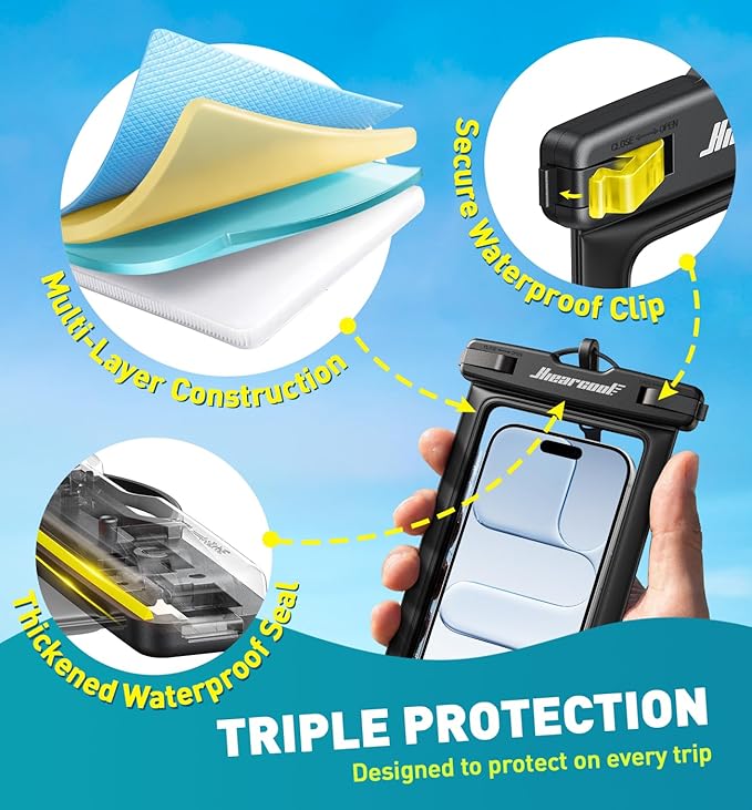 Hiearcool Waterproof Phone Pouch, Universal Waterproof Phone Case Dry Bag - Image 6
