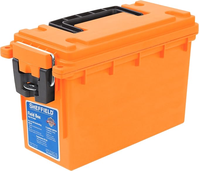 Sheffield 12630 Ammo Storage Box, Stackable .30 Cal Field Boxes, Water and Dust by Sheffield
