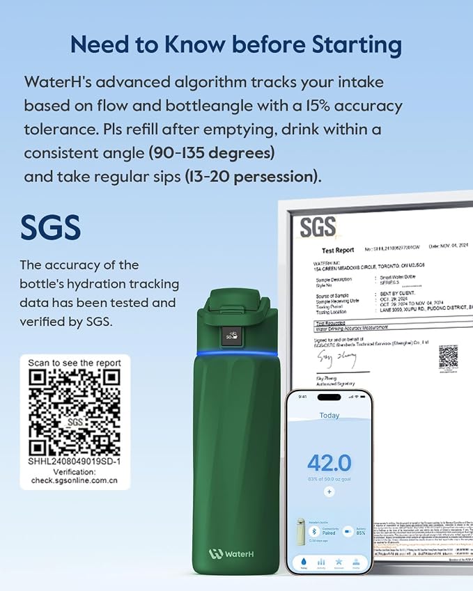 BOOST Smart Water Bottle that Reminds You to Drink, 24oz BPA-Free Stainless - Image 6