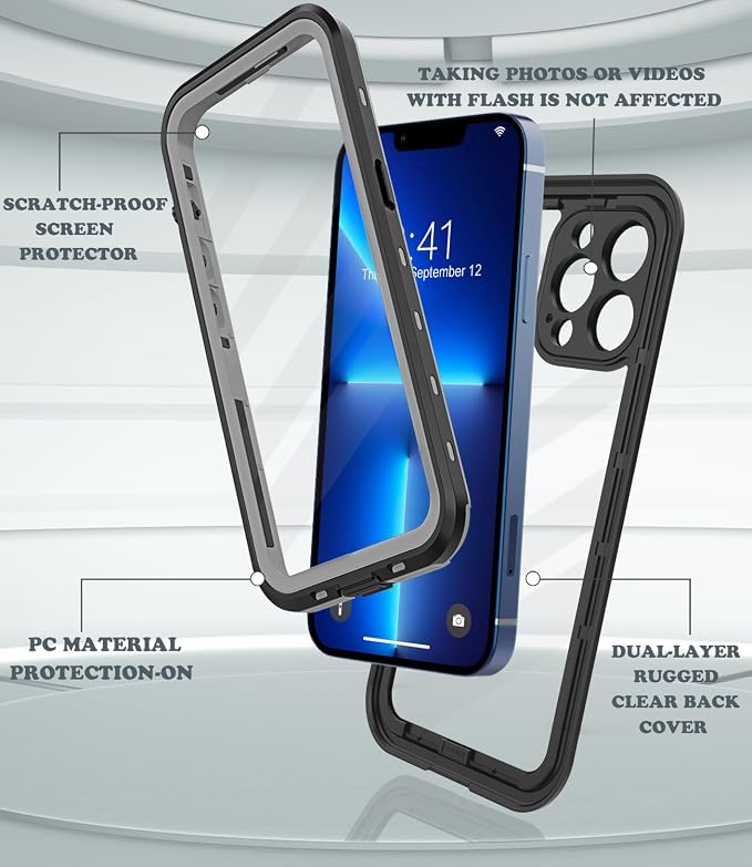 for iPhone 13 Pro Max Case Waterproof Shockproof Dustproof Full-Body Sturdy - Image 6
