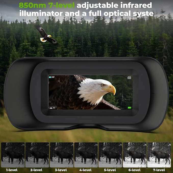 WOSPORTS 4K Night Vision Goggles, 64GB TF Card, 1315FT Infrared Night Vision - Image 4