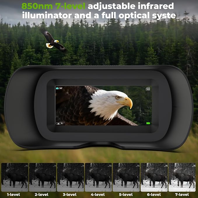 WOSPORTS 4K Night Vision Goggles – up to 80X Total Magnification, 10X Optical + - Image 4