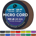 TECEUM Micro Paracord – 1.18 mm X 125 ft – Micro Utility Cord – Thin Braided by TECEUM