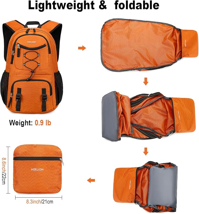 Nerlion Lightweight Foldable 35L Hiking Backpack Travel Backpack - Image 4