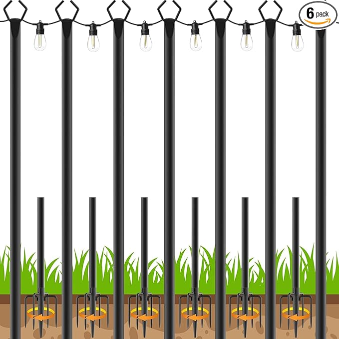 AHRLHR 7 Pack String Light Poles, Poles by Unknown
