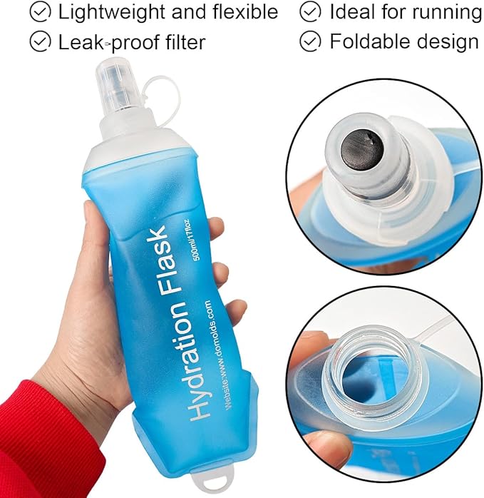 WILDREEDS 500ml Soft Flask, TPU Collapsible Soft Water Bottle - Image 2