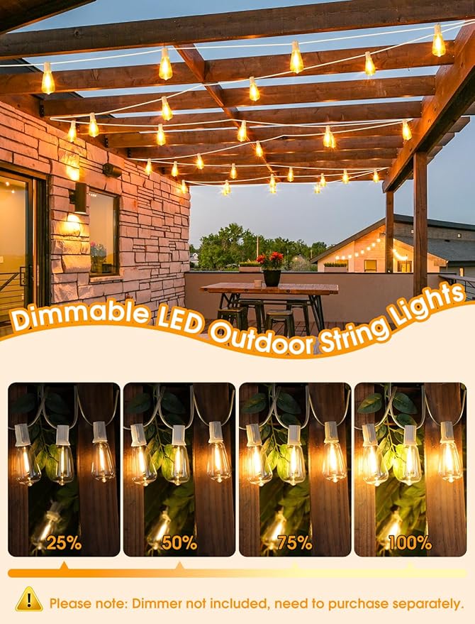 Larkvue 75FT Outdoor String Lights, Patio Lights - Image 5