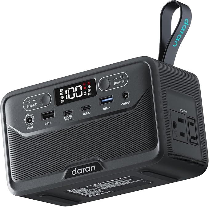 DaranEner 2026 Portable Power Station 89.6Wh LiFePO4 Battery, Solar Power Bank by DaranEner