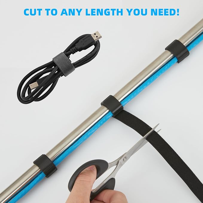60 ft x 3/4 inch Hook and Loop Roll, Reusable Fastening Cable Ties, Office and - Image 3