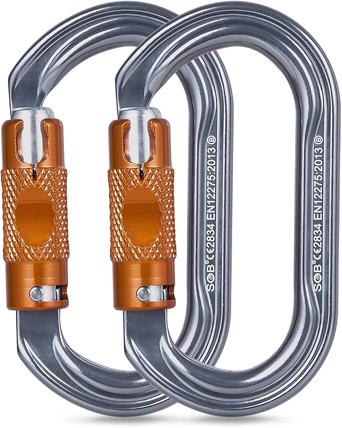 SOB Heavy Duty Steel Carabiner Clips -Auto Locking Climbing Carabiner, by SOB