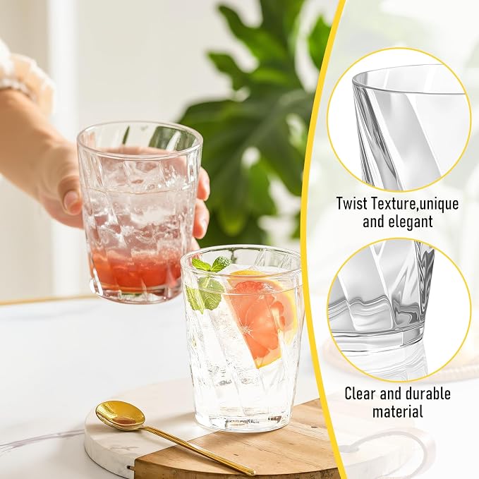 LemonRoad 12 Pack Reusable Plastic Drinking Glasses Set - 20oz & 13.5oz - Image 3