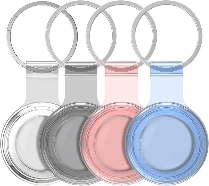 Compatible with AirTag Holder Case Keychain 4 Pack, by HATALKIN