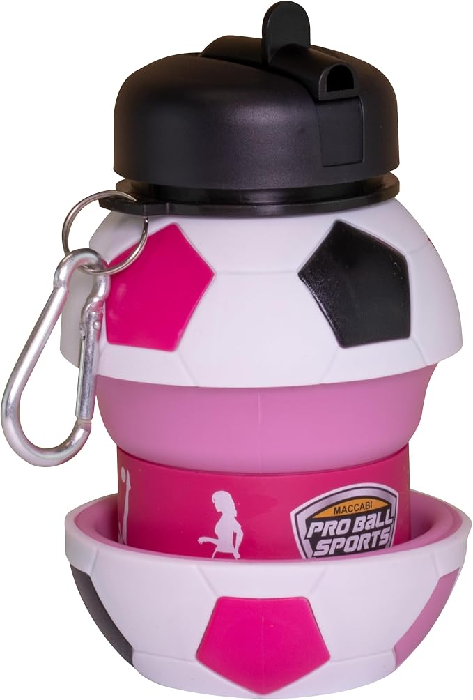 Maccabi Art Clip-On Collapsible BPA-Free Silicone Soccer Ball Water Bottle - Image 3