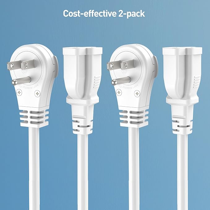 Cable Matters 2-Pack 16 AWG 360° Rotating Flat Plug Extension Cord - 6ft - Image 7