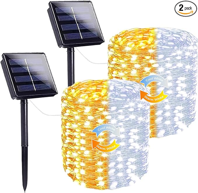 Warm White and Cool White Color Changing Solar String Lights by SANJICHA