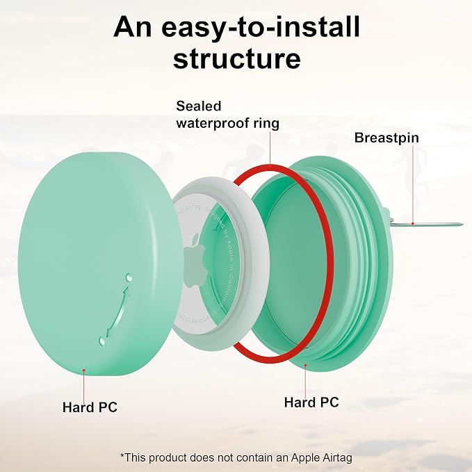 AirTag Holder with Invisible Brooch Pin - Image 2