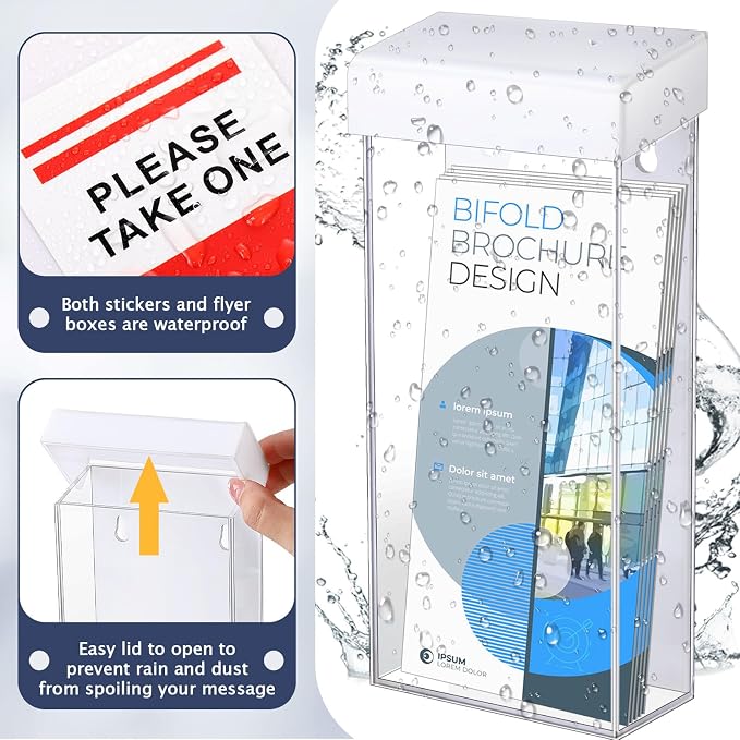 Remerry 1 Pcs Outdoor Brochure Holder 4 x 9 Inch Waterproof Wall Mount - Image 4