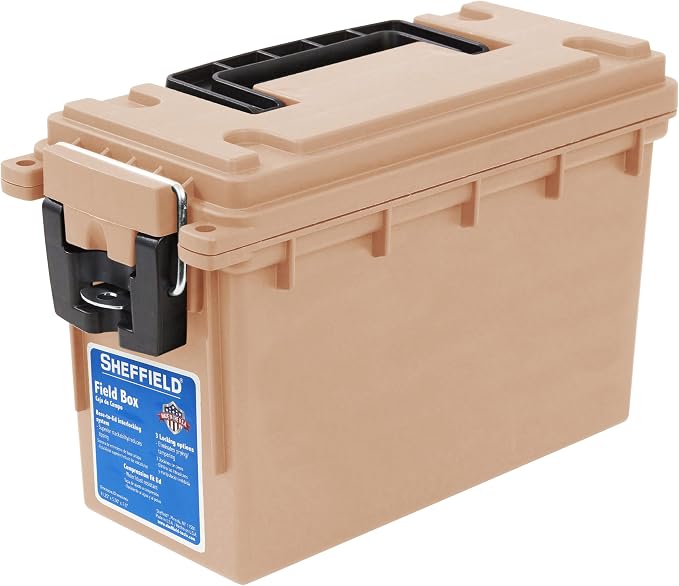 Sheffield 12627 Ammo Storage Box, Stackable .30 Cal Field Boxes, Water and Dust by Sheffield