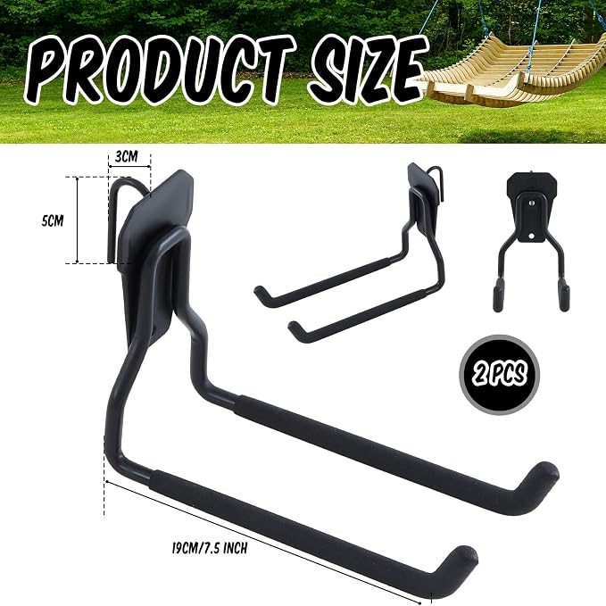 MorningRo 2 Pack Shed Accessories Multi Purpose Shed Hooks Metal Power Tool - Image 2