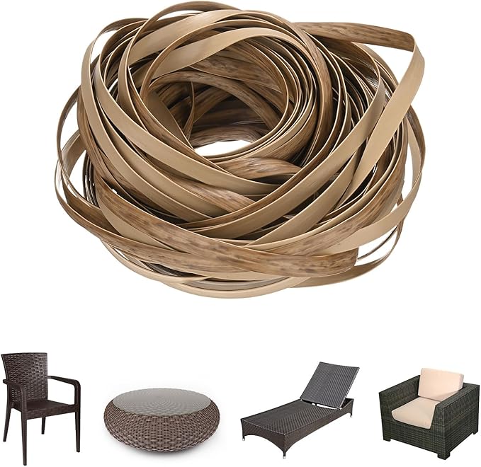 M METERXITY 1-Pack Wicker Repair Kit, 8mm x 66ft/20m Plastic Flat Rattan by MMETERXITY