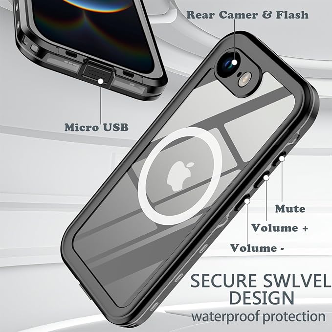 for iPhone 16e Case Waterproof, Full-Body Hard Case Built-in - Image 6