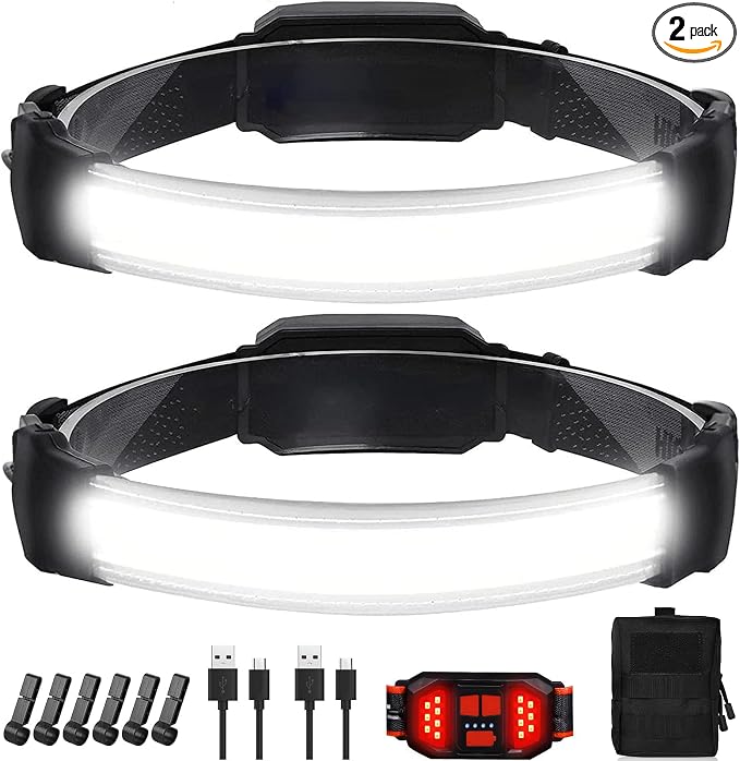 Headlamp Rechargeable, Ultra Bright Upgrade 1500 Lumens 6 Modes Head Lamp Led by BZYUY