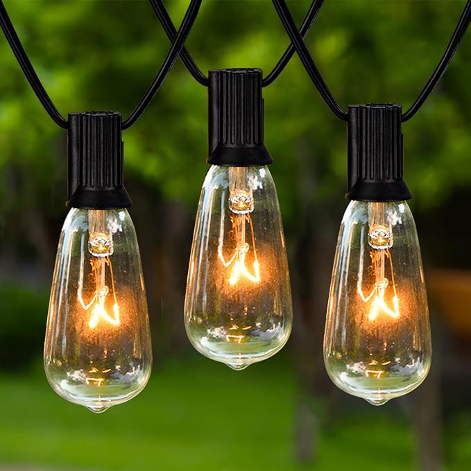 GOOTHY Outdoor String Lights 45Ft ST40 Vintage Patio Lights by Goothy