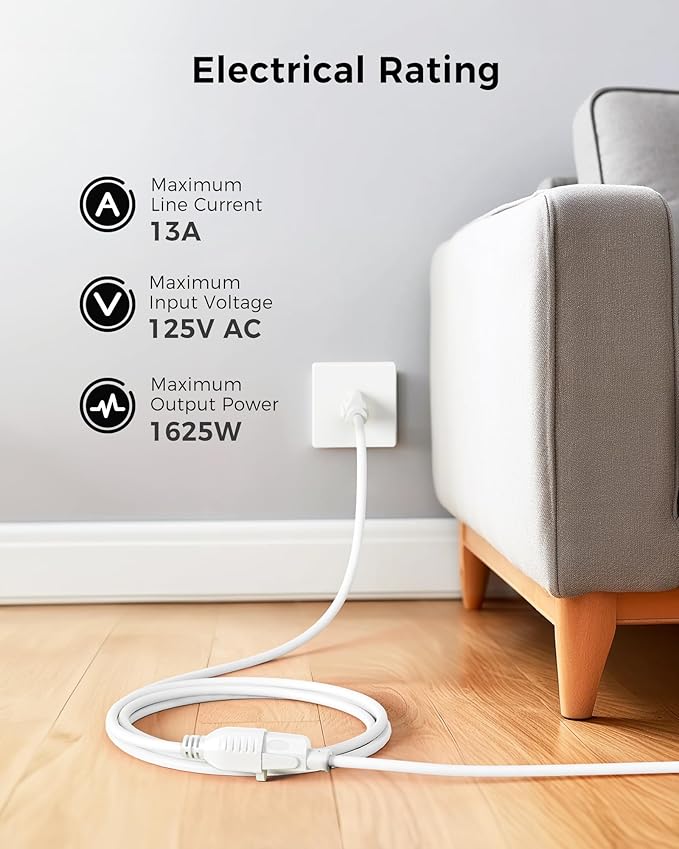 Cable Matters 2-Pack 16 AWG Heavy Duty 13A Power Extension Cord - 10ft - Image 2