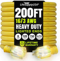 200ft Outdoor/Indoor Extension Cord 16/3 Gauge Heavy Duty 3 Prong SJTW by LifeSupplyUSA